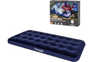 Crystals Blow Up Air Bed - Quick Inflatable Camping Mattress, Waterproof Single Airbed for Adults & Kids