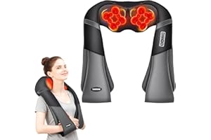 TAKRINK Massaggiatore Cervicale Massaggiatore per Collo e Spalle con 16 Palline da Massaggio e 3 Velocità Regolabili e Direzione Regolabile Rilassare i Muscoli Adatto per Casa Ufficio Come Regalo