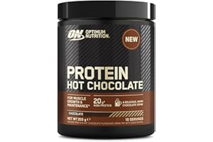 Optimum Nutrition Chocolate Caliente Proteico en Polvo, Sabor Chocolate, 350g, 10 Servicios