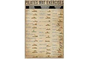BCTS Poster en métal avec Tapis de Pilates, Exercices de Sport pour Vous, pour Chambre à Coucher, Cadeau de Famille, 20,3 x 30,5 cm