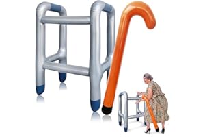FARTONI Andador Broma para Disfraz Abuelo Abuela o Regalos de Broma o Jubilacion. Artículos De Broma para Adultos Taca Taca Hinchable con Bastón. Accesorio para Disfraces Graciosos Y De Broma.