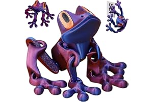 TELAOBAN Decoración de Rana magnética, Decoración De Ranas Articuladas Impresas En 3D, Divertidas Ranas Magnéticas, Imán Rana para con múltiples articulaciones, para decoración del hogar, Escritorio