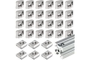 Bikasun 30 Stück M8 Nutensteine B-Typ Nut 8, Nutsteine Set, Gewindedurchmesser M8, T-Nut Kohlenstoffstahl T Nutenstein Set für Aluminiumprofil-Extrusionsschlitz 30-Serie, EU30-M8