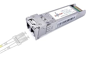 Elfcam - 10Gb SFP+ Glasfaser-Transceiver-Modul, LC/UPC Duplex Multimode-Anschluss (OM3/OM4), 10GBase-SR SFP+ 850nm 300M, Kompatibel mit Cisco SFP-10G-SR und Open Switch，Eine Einheit
