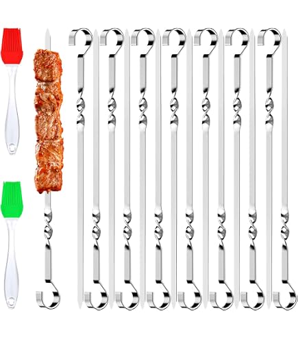 Pipihome 2 Pièce Brochettes pour Barbecue, Brochettes en Acier