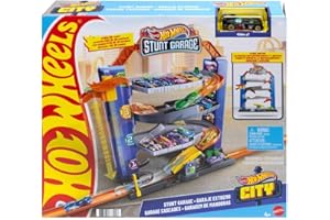 Hot Wheels Garaje extremo para coches de juguetes, almacena + de 2 vehículos, regalo para niños 4-8 años (Mattel GNL70)