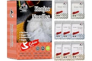 YUHO Shirataki Konjac Pasta and Rice Variety 8 Pack Inside, Vegan, Low Calorie Food, Keto Friendly, Low Carbs, Holiday Gifts, Healthy Diet Pasta 1520g, 3 Noodles, 3 Fettuccine and 2 Rice