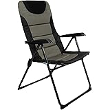 Homecall Camping-Klappstuhl mit gepolsterter, verstellbarer Rückenlehne - (Grün/Schwarz)