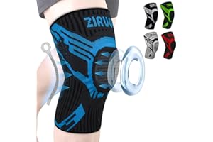 ZIRUGA Kniebandage, Komprimierte Kniebandagen Damen Männer mit Patella Gel Pads & Seitenstabilisatoren Kniestütze für Laufen, Meniskusriss, Arthritis, ACL, Volleyball (Blau-XL)
