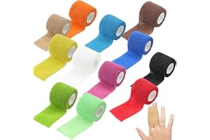 Norhogo 12 rolek bandaża kohezyjnego, elastyczny, oddychający bandaż mocujący na nadgarstek, kostki, skręcenia i opuchlizny, dla ludzi, zwierząt i sportu, 5 cm x 4,5 m