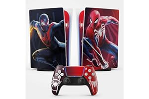 FFRAME PS5 Skin Spider Sticker, Aufkleber für Playstation 5, Konsole und Controller, Standard Edition Digital, Skin Miles Moralles (1 Controller)