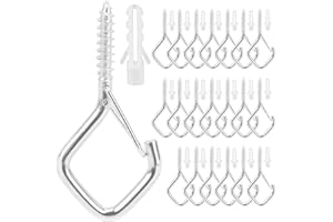 PSXUIE Ganci a Vite,Gancio Soffitto,Ganci Da Soffitto,20 Ganci Da Muro,Gancio a Vite Con Occhiello Grande,Ganci Avvitabili Ganci Q-Hanger,Ganci Soffitto,Ganci a Soffitto a Vite in Metallo,Ganci Occhiello