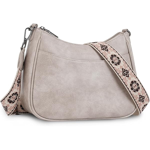 CLUCI Borsa A Tracolla Donna In PU Morbido - Beige E Marrone, Medie Dimensioni, Elegante E Leggera