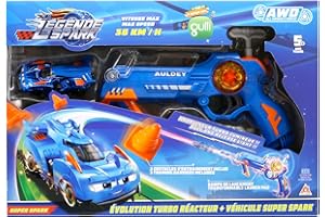 AULDEY Wave Racers - Estuche de Lanzamiento y vehículo de 36 km/h. Super Spark, Sensor infrarrojo, Circuito de Coche Infantil, Juguete Infantil 6, 7, 8, 9, 10, 11, 12 años