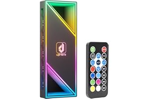 upHere Contrôleur ARGB pour PC,Régulation Thermique PWM 5V 3 PIN,Hub à Télécommande Sans Fil,Hub ARGB,Fan Hub,RGB Controller PC pour Ventilateurs de Boîtier,Synchronisation d'Éclairage RGB,P12PARGB BK