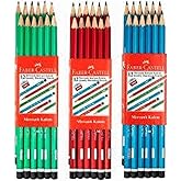 Faber Castell Mercanlı Kurşun Kalem Seti, 12'li, Kırmızı Mavi Yeşil