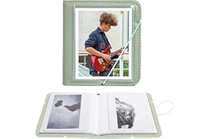 Rieibi Álbum de fotos para cámara Fujifilm Instax Wide210/Wide300/Wide400, álbum para Polaroid, película de 3.4 x 4.3 pulgadas de ancho, marco de fotos de piel sintética para álbum Instax Wide 400,