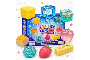 Squishy Box Mystery Set, #A | 8 st squishies, mjuka klämleksaker, maltsocker hemlig låda, rolig present till barn tonåringar