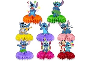 Siphus Tischdekoration Geburtstag Jungen, 8 Stück Honeycomb Dekorationen, Kindergeburtstage Party Tischdeko, Bienenwabe Mittelstücke für Cartoon Thema Geburtstagsparty