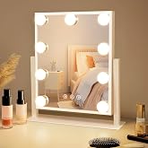 Mursche Makeup Mirror with Illuminated Hollywood Mirror with 9 LEDs | vanity with 9 LED small cosmetic mirror with light 360&deg;