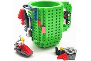 HUISHENG Brick Mug, Tasse a Cafe, Cadeau Original de Noël Pâques Saint valentin Fete des Peres Meres Halloween Anniversaire, Homme Papa Femme Maitresse Enfant Amie Garcon Fille, Compatible pour Lego