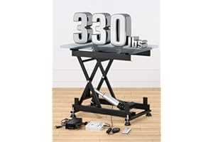 DIHOOL Electric Scissor Lift Table 250LB Load, 210-580MM Height Adjustable Lifting Platform