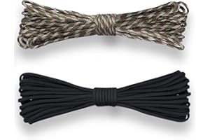 KMANGMAN 2 Pezzi Paracord 33 ft,Corda da Paracadute 4mm,Cavo Multiuso,2 Colori,Ideale per Il Campeggio,l'outdoor,Intrecciare Braccialetti,Fatto a Mano(7 Fili)
