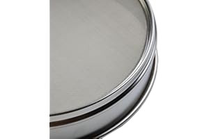 SNOWCHECKING Verchromtes Sieb 20cm für Probenprüfung 304 Edelstahlgeflecht in 4 und 600 Maschenweiten (600 Mesh)