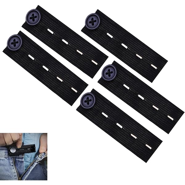 6 Estensori Per Pantaloni Con Bottone – Regolabili E Riutilizzabili In Metallo E Silicone – Per Jeans, Gonne E Colletti - 2
