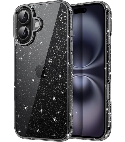 BEZ Glitzer-Handyhülle Für IPhone 16 Pro – Diamant-Bling, Kristallklar, Himmelblau, Voller Schutz