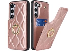 SailorTech Samsung Galaxy S23 Plus Hülle mit Kartenhalter für Frauen, Galaxy S23 Plus Handyhülle Ring-Ständer [Kartenfach] [Standfunktion] Modische Tasche für Samsung Galaxy S23 Plus-Roségold