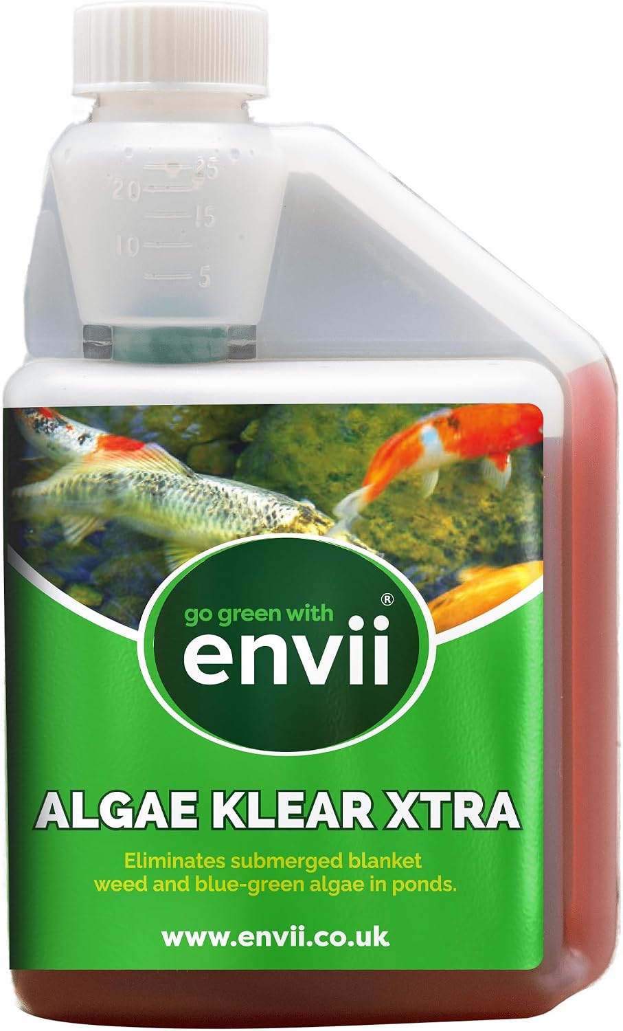 envii Algae Klear Xtra, Blanket Weed Treatment for Ponds, Removes Blanket weed & String Algae Working All Year Round, Safe for all Fish & Plants – 500ml Treats 10,000 litres