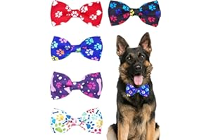 BIPY 5 Pack Paw Bone Dogs Collar Attachment Bow Ties Medium Large Dogs Collar Slide on Charms Bow Ties Collar Accessories for Costume Birthday Party