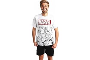 United Labels Marvel piżama męska krótka, szaro-czarna, zestaw piżamowy z bawełny, męska piżama