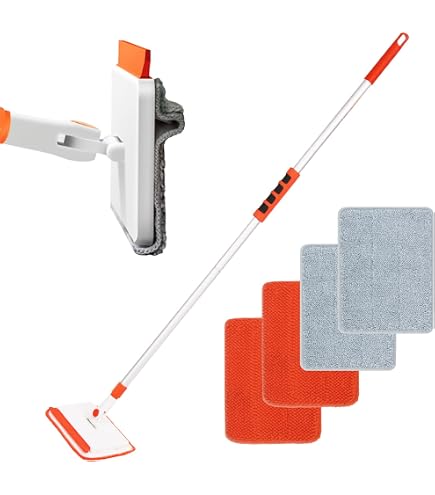 Mini Fregona Plegable Para Escritorio – Limpieza En Seco Y Húmedo, Portátil, Para Cocina, Baño, Coche (Color Naranja)