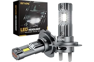 Zethors Lampadine H7 LED con Ventola 100W 22000LM 6000K Bianco Mini LED H7 Fari Kit di Conversione Auto Alogena di Ricambio,non Polarità,Impermeabile IP68 Plug and Play,2PCS