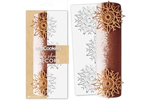 ScrapCooking - Moule pour Tuiles Croquantes « Flocons » - Tapis Silicone en Relief pour Créer Décorations Bûches & Gâteaux - 28 x 18 cm - Décors Pâtisserie, Dessert Noël - 1970