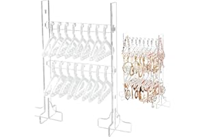 MOFASVIGI Acrylic Earring Holder Stand, Earrings Organiser Jewelry Display Rack for Girls (clear)