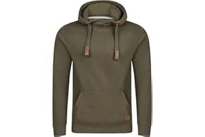 riverso Hoodie Herren Regular Fit RIVNiklas Kapuzenpullover Pullover Cross-Over-Kragen Grau Braun Grün Rot Blau Schwarz Beige S M L XL XXL 3XL 4XL 5XL