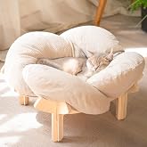 CheerPals Erhöhtes Katzenbett Blumenform, 55 cm L&W für Alle Katze | Stilvolles Großes Katzensofa, Weiches & Hochelastisches