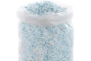 Linenspa Mousse à mémoire de Forme déchiquetée - Rembourrage de Rechange pour oreillers, poufs, chaises, Lits pour Chiens, Animaux en Peluche et travaux manuels - 1,1 kg - Bleu
