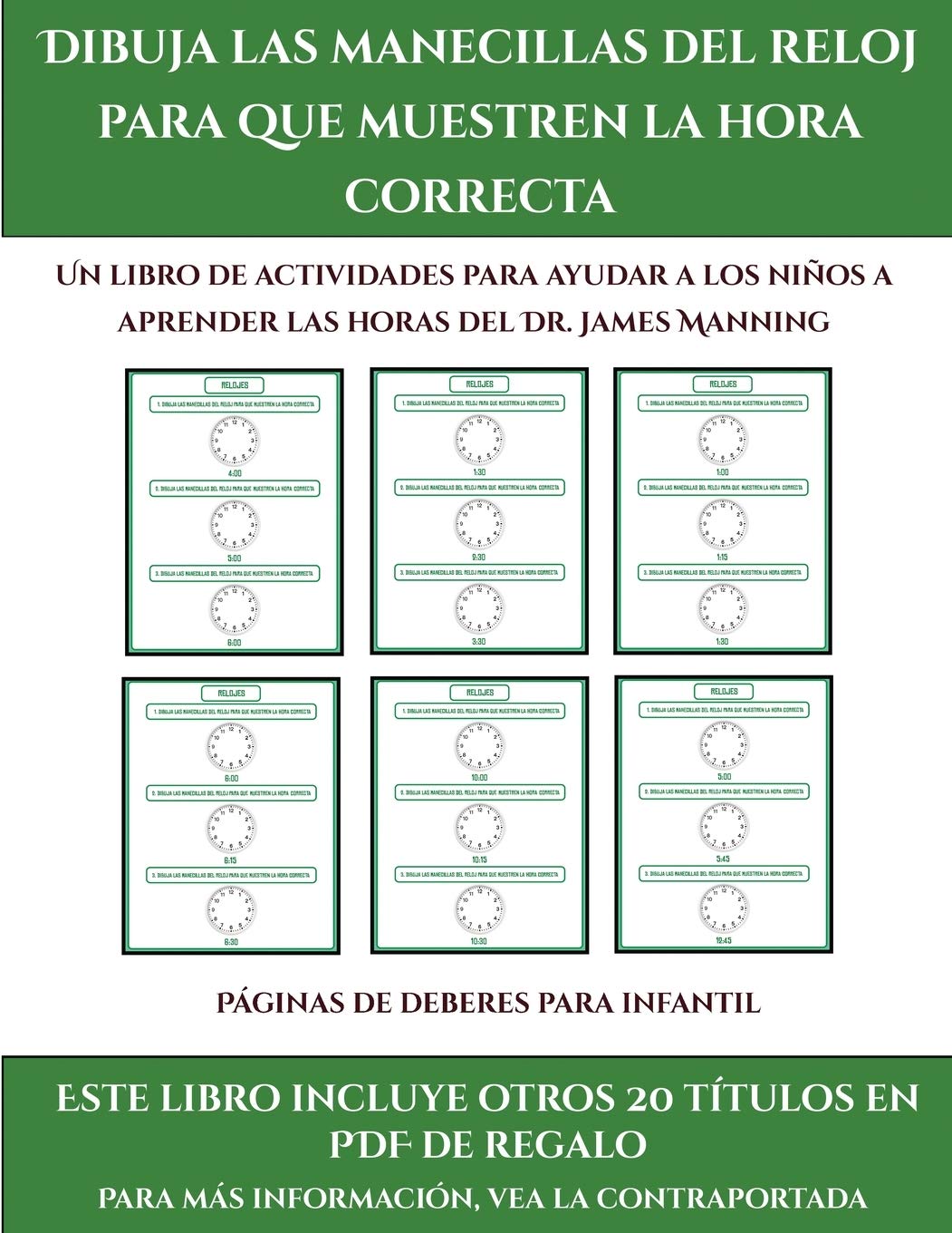 Páginas de deberes para infantil : Este libro contiene 30 fichas con actividades a todo color para niños de 5 a 6 años