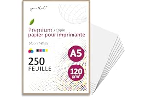 younikat DIN A5 papier à copier I 120 g/m² I 250 feuilles blanches I papier vierge pour ordonnances I dv1550
