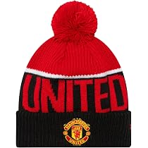 New Era Bonnet Unisex Manchester United – Tricoté à Rabat, Taille Unique, Logo Brodé, Pour Fans