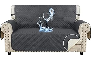 Ystyle Funda Cubre Sofa 2 Plazas - Impermeable Fundas Sofa Verano, Protector Sofa para Gatos Arañazo y Perros Mascotas, Fundas para Sofa Antideslizante Antimanchas Lavable, Gris Oscuro