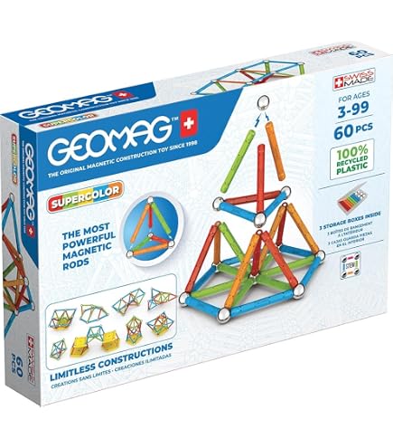 Jeu De Construction Magnétique Geomag Classic Rainbow – 32 Pièces (barres, Billes, Panneaux) – Pour Enfants Dès 3 Ans – Fabriqué En Suisse - 6