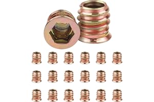 20 Stück Einschraubmutter M8x13mm, Jeboler Gewindeeinsätze Einpressmuttern Gewindehülsen Einschraubhülse, Gewindeeinsatz Holz Einschraubhülse Hülsenmutter, Zink Einschraubmuffen für Holzmöbel
