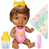 Baby Alive Shampoo and Hug Sophia Sparkle Brown Hair Doll 28 cm Water Playable Doll Play Set, 3