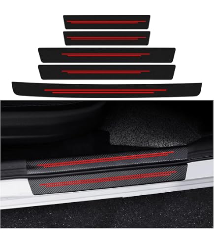 4 Autocollants Protecteurs Seuil De Porte Pour Renault Mégane – Fibre De Carbone – Antidérapants – Faciles à Poser