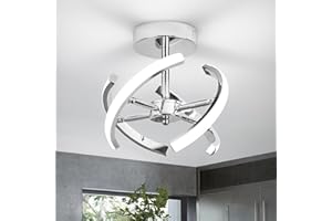 EIDISUNY Plafonnier LED Moderne Argent 22W 6000K luminaires intérieur plafonnier LED Avec 4 Bandes Design incurvé Lampe de Plafond pour Couloir Bureau Chambre Cuisine Balcon Salon Salle à manger
